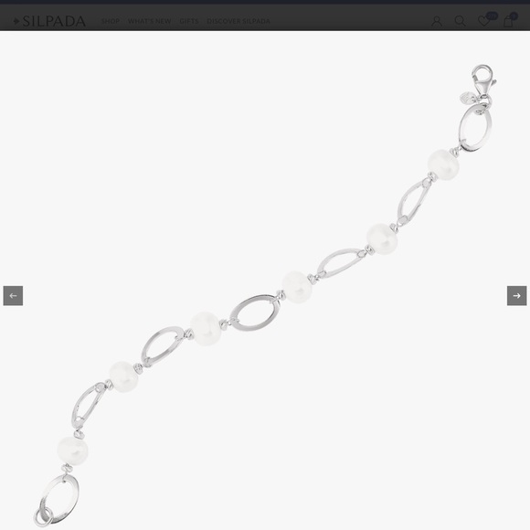 Silpada Silver Bracelet with White Accents - Picture 3 of 4